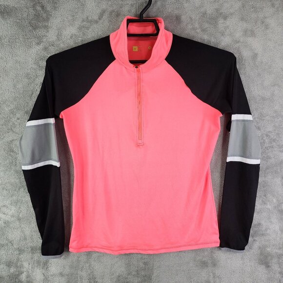 Womens Xersion Pullover Top Shirt Slim Fit 1/2 Zip Pink Black Gray Long Sleeve M - Picture 2 of 12